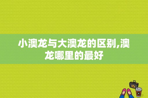 小澳龙与大澳龙的区别,澳龙哪里的最好